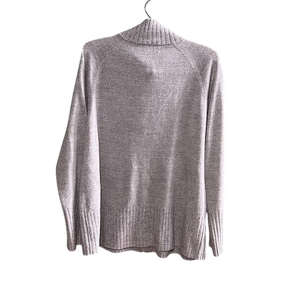 Vintage Quacker Factory Gray Zip Up Mock Turtleneck Sweater Large - Picture 4 of 4